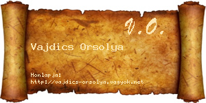 Vajdics Orsolya névjegykártya